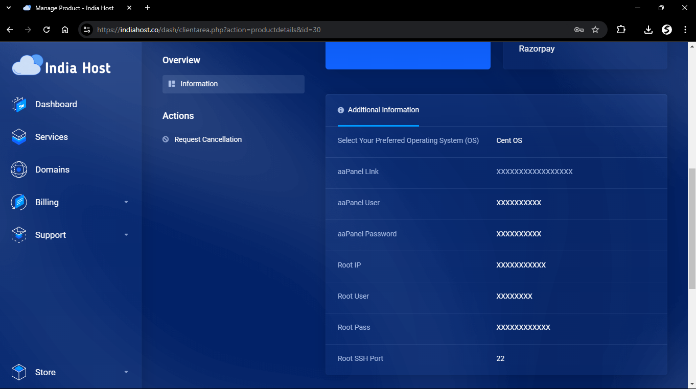 Centralized dashboard for all of your VPS.